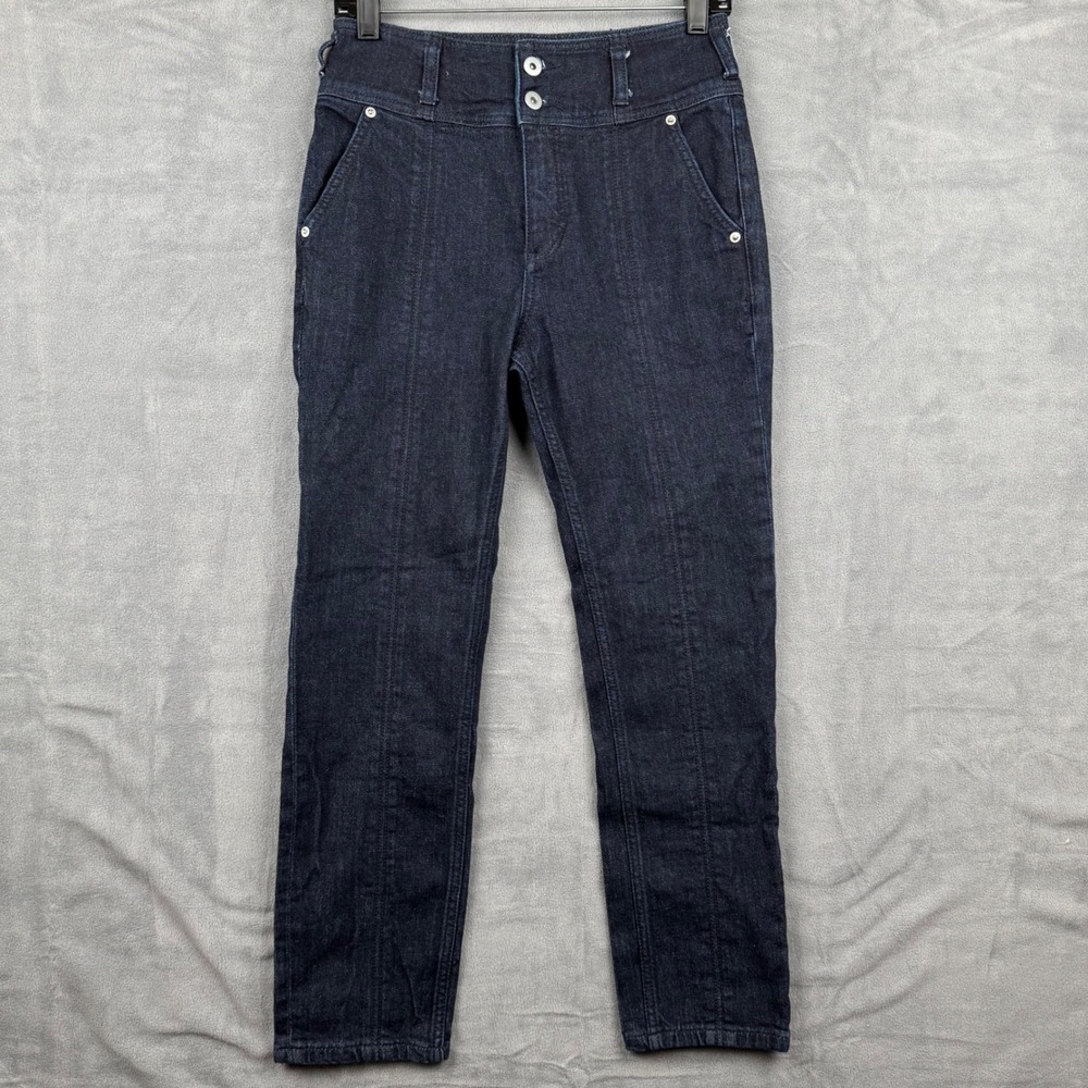 Pilcro and the‎ Letterpress Anthropologie Dark Wash High Rise Slim Denim Jeans